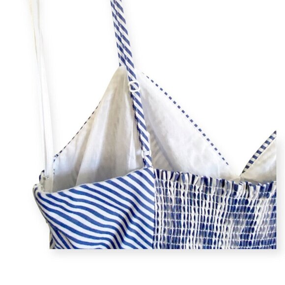 Chelsea28 Stripe Ruched Cotton Dress, size 2, Blue, White Stripe, New with tag - Picture 14 of 15